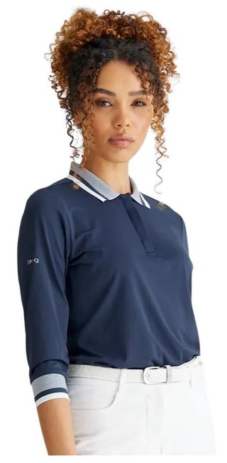 PING Lindsey polo de mujer, azul marino/blanco
