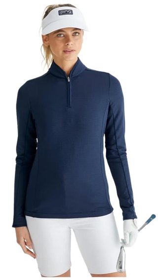 PING Abigale Performance Fleece sudadera de mujer, navy