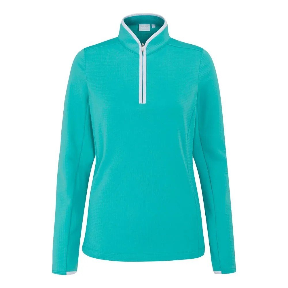 PING Abigale Fleece sudadera de mujer, azul aqua brillante