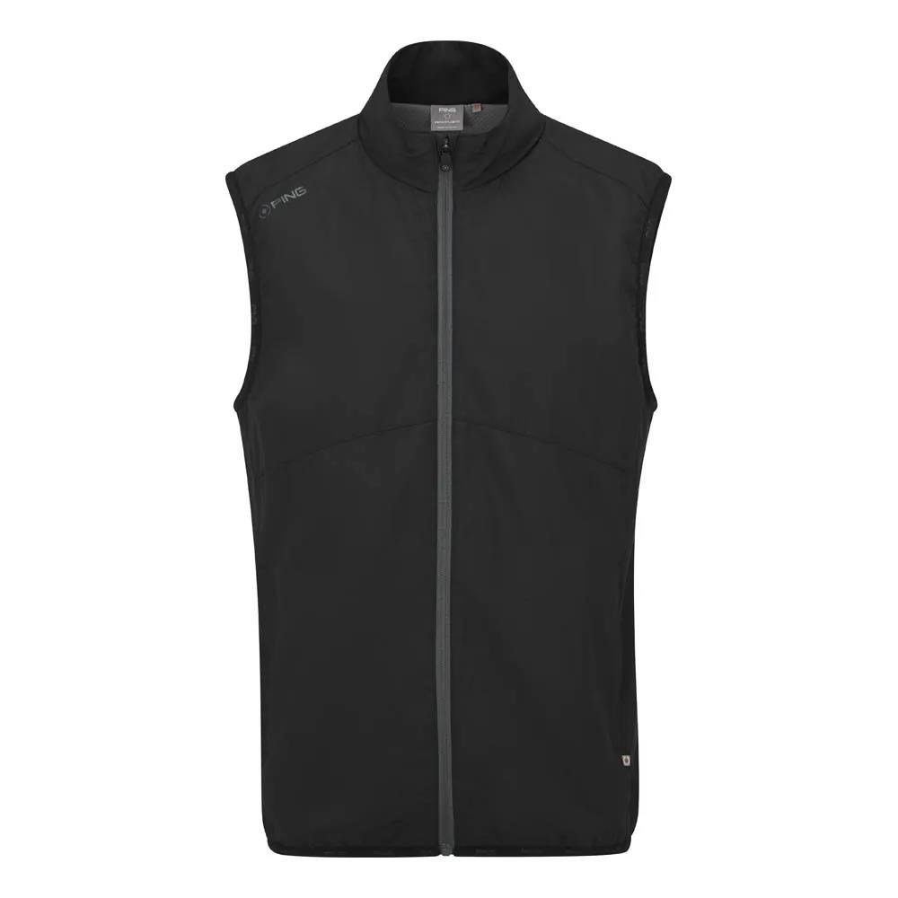 PING Ashbourne chaleco polar de hombre, negro/asfalto