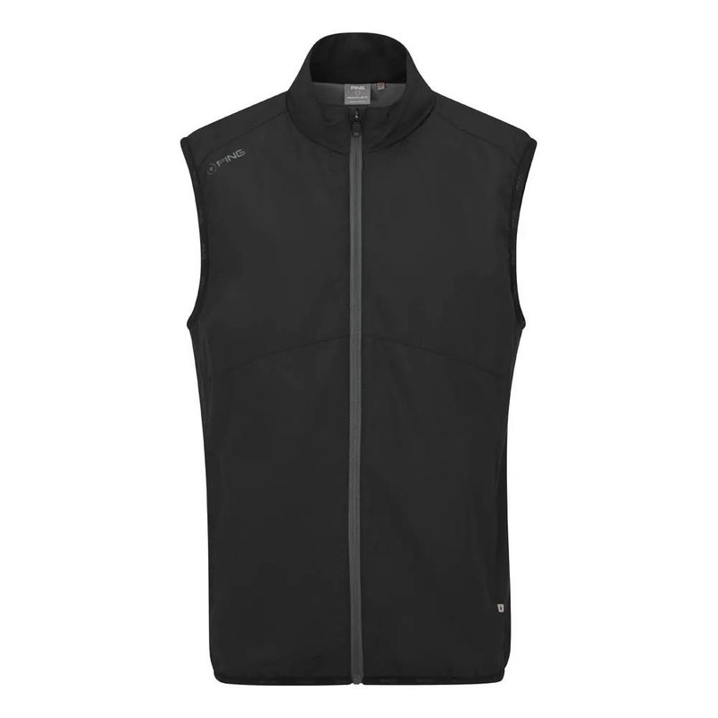 PING Ashbourne chaleco polar de hombre, negro/asfalto