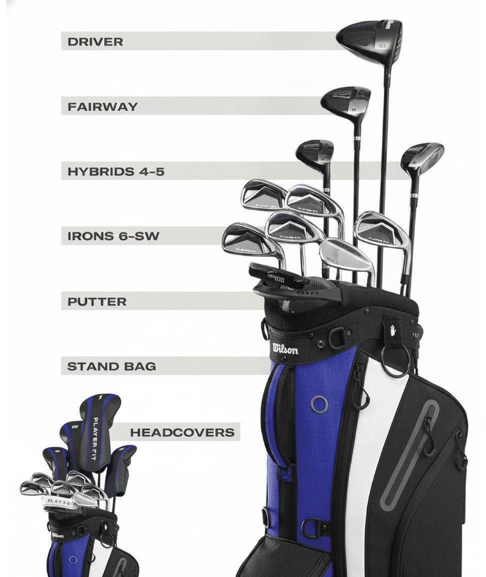 Wilson PlayerFit Premium set de golf para hombre, acero