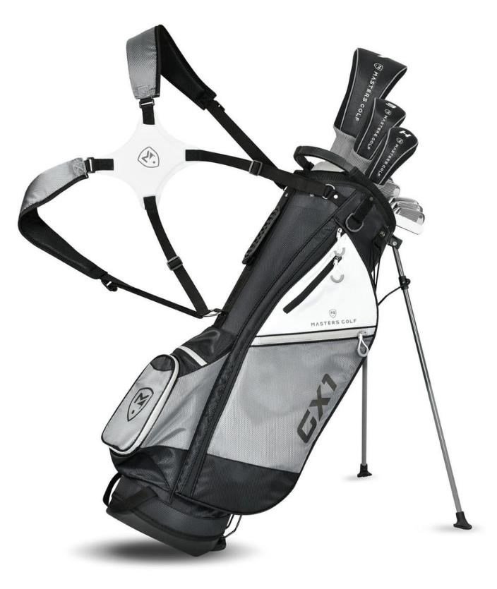 Masters GX1 Gts set de golf de hombre, grafito, MLH + stand bag, negro/gris/blanco