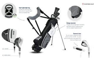 Masters GX1 Gts set de golf medio de hombre, grafito + stand bag, negro/gris/blanco