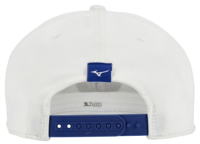 Mizuno Crossed Clubs Snapback gorra de golf, blanca