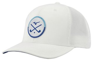 Mizuno Crossed Clubs Meshback gorra de hombre, blanca
