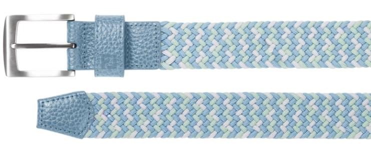FootJoy Braided unisex cinturón, azul/blanco/pistacho