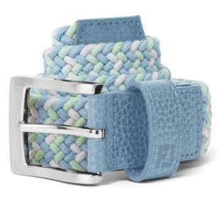 FootJoy Braided unisex cinturón, azul/blanco/pistacho