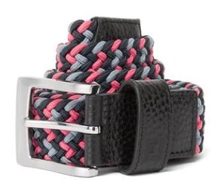FootJoy Braided unisex cinturón, negro/rosa
