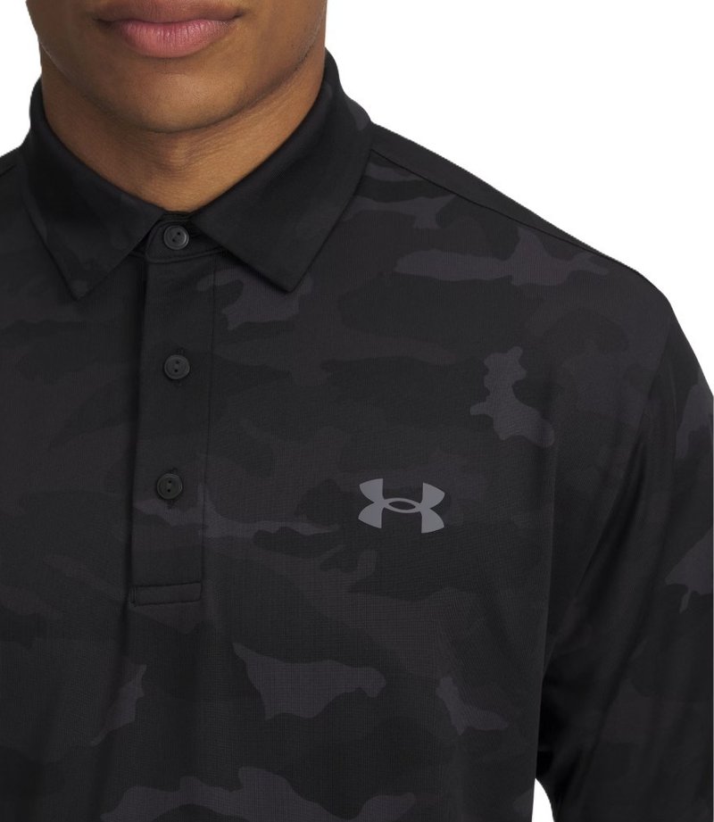 Under Armour Playoff 3.0 Printed polo para hombre, negro