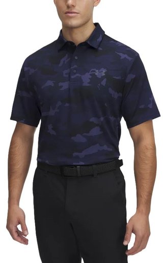 Under Armour Playoff 3.0 Printed polo de hombre, midnight navy/downpour grey