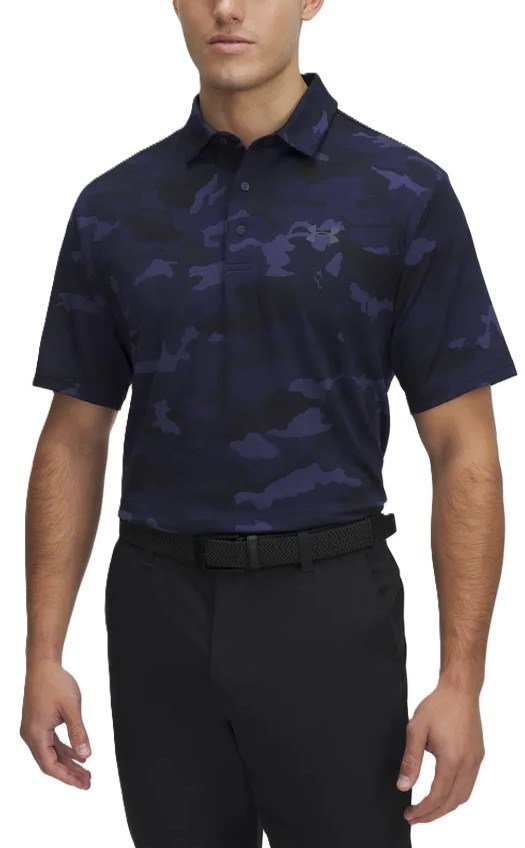 Under Armour Playoff 3.0 Printed polo de hombre, midnight navy/downpour grey