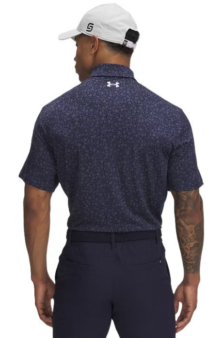Under Armour Playoff 3.0 Printed polo de hombre, midnight navy/downpour grey