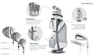 Masters GX1 set de golf de mujer, grafito + cart bag