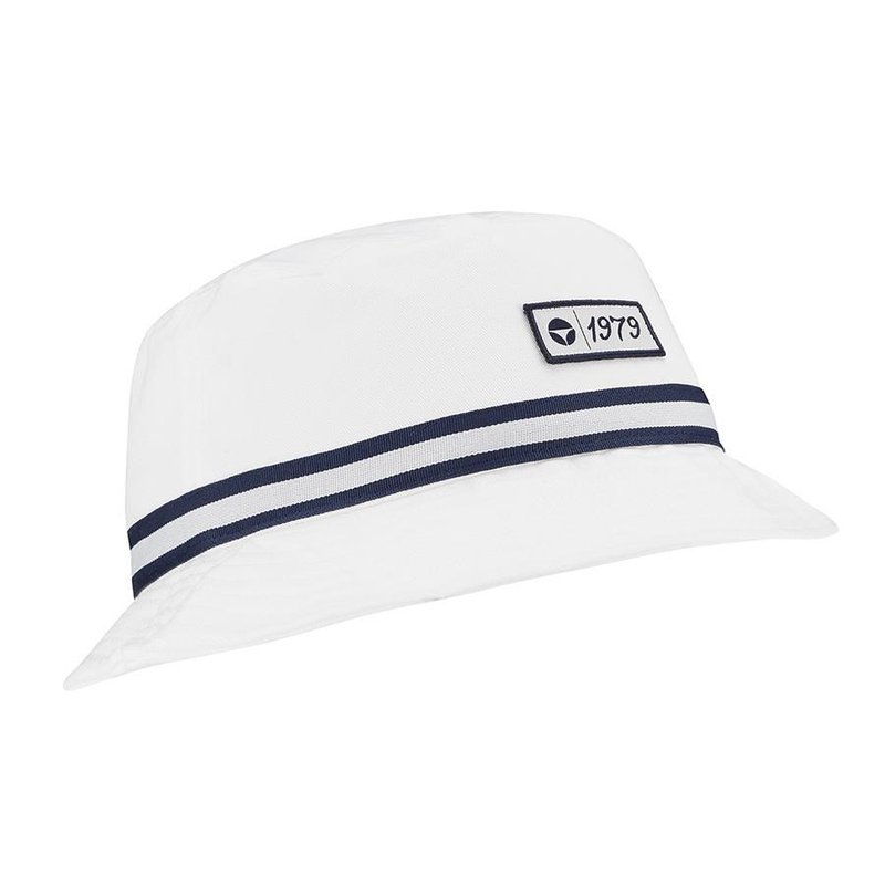 TaylorMade Vintage Twill Bucket sombrero, blanco