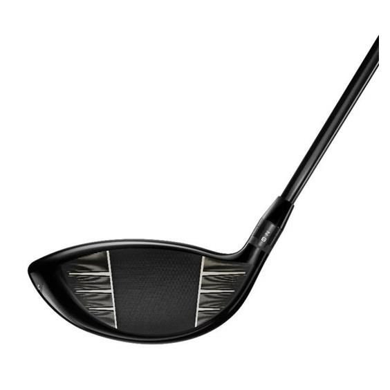 Cabeza de driver de golf con shaft de grafito, vista sobre fondo claro