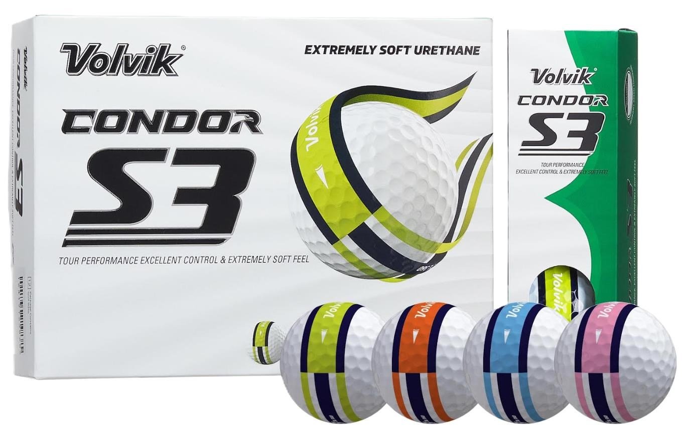 Volvik CONDOR S3 pelotas de golf, multicolor