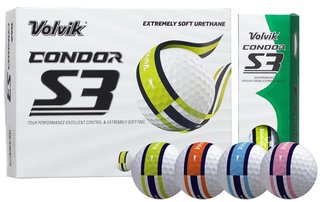 Volvik CONDOR S3 pelotas de golf, multicolor