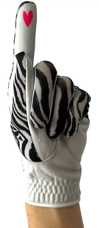 Best of Golf America Zebra guante de golf para mujer, blanco/negro