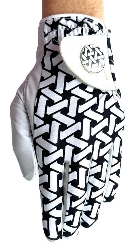 Best of Golf America Check guante de golf para mujer, blanco/negro