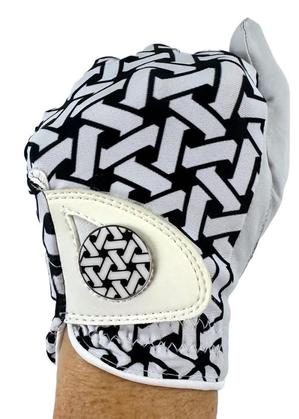 Best of Golf America Check guante de golf para mujer, blanco/negro