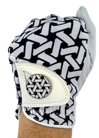 Best of Golf America Check guante de golf para mujer, blanco/negro