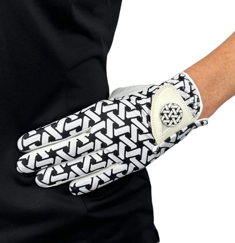 Best of Golf America Check guante de golf para mujer, blanco/negro