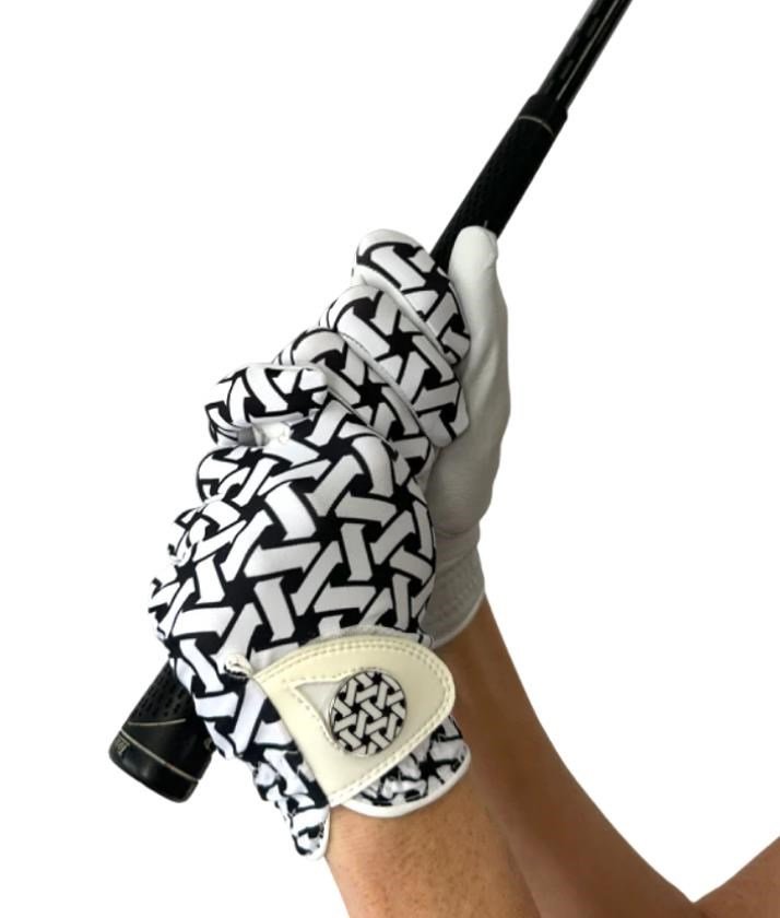 Best of Golf America Check guante de golf para mujer, blanco/negro