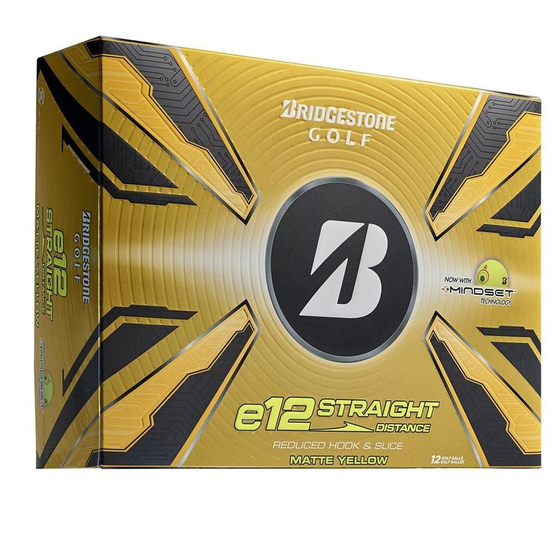 Bridgestone e12 Straight MindSet pelotas de golf, amarillas mate