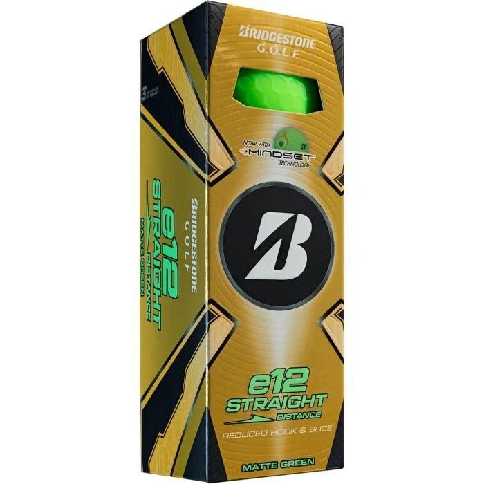 Bridgestone e12 Straight MindSet pelotas de golf, verde mate