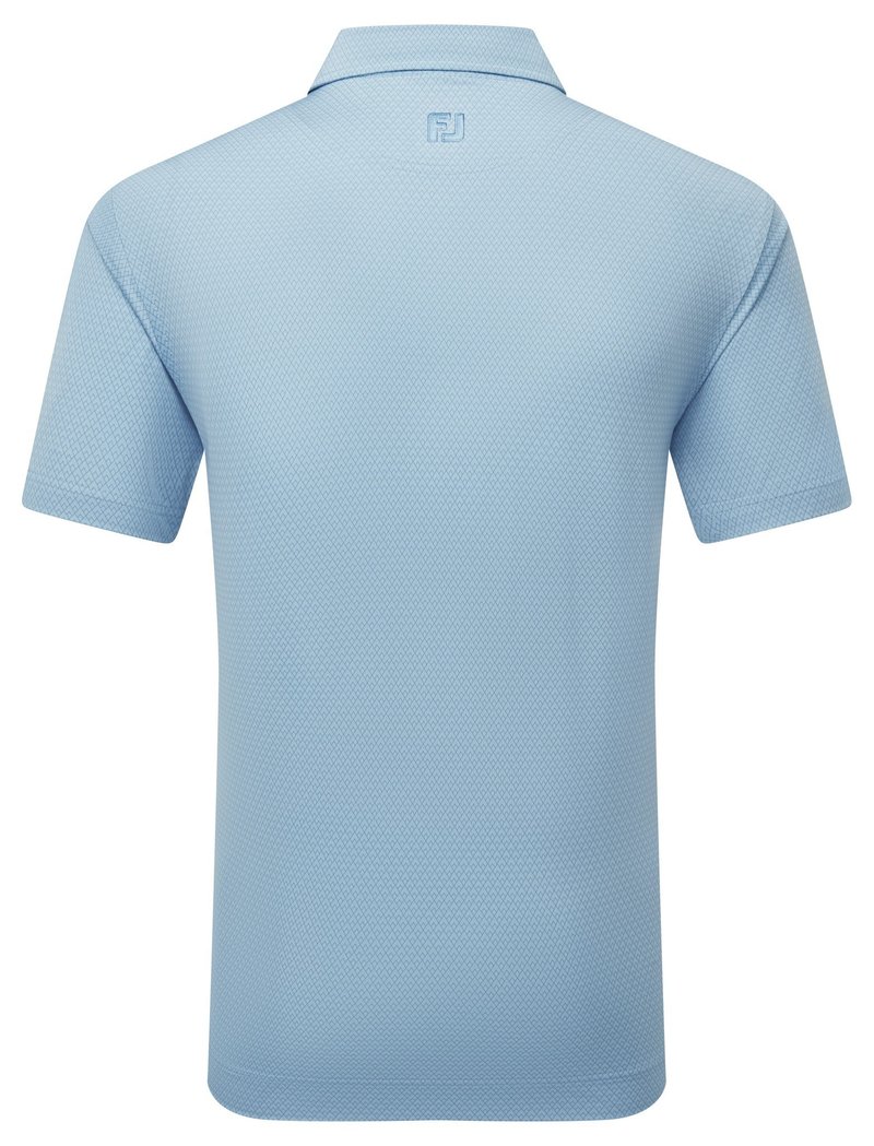 FootJoy Deco Diamond Print polo de hombre, air blue/high tide
