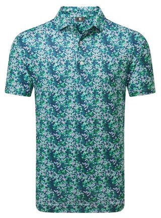 FootJoy Garden Print Lisle polo de hombre, azul marino