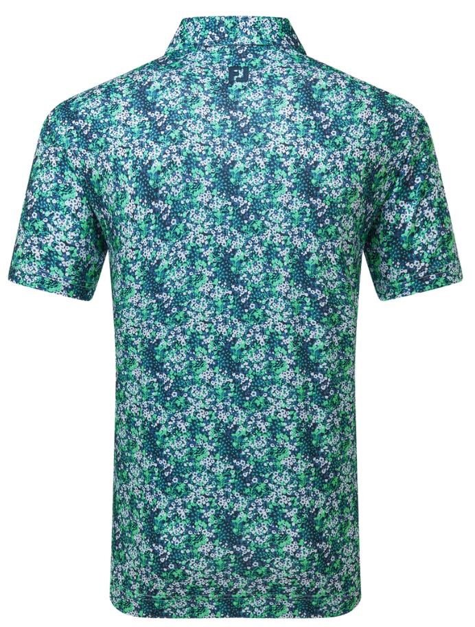 FootJoy Garden Print Lisle polo de hombre, azul marino