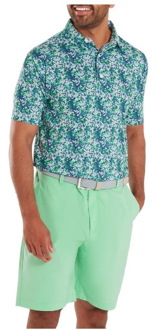 FootJoy Garden Print Lisle polo de hombre, azul marino