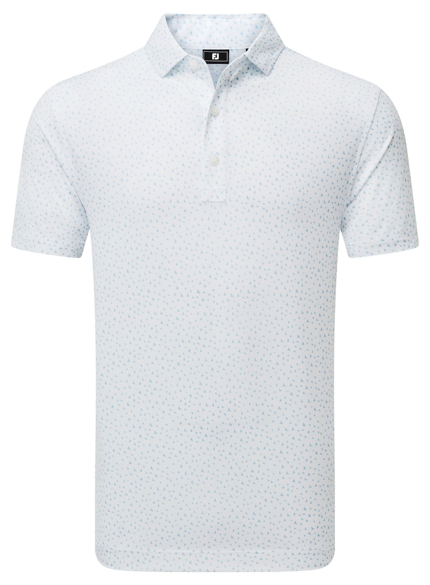 FootJoy BIRD PRINT polo de hombre, blanco/air blue