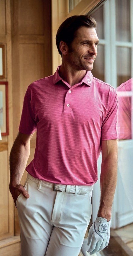 FootJoy Abacus Print polo de hombre, magenta