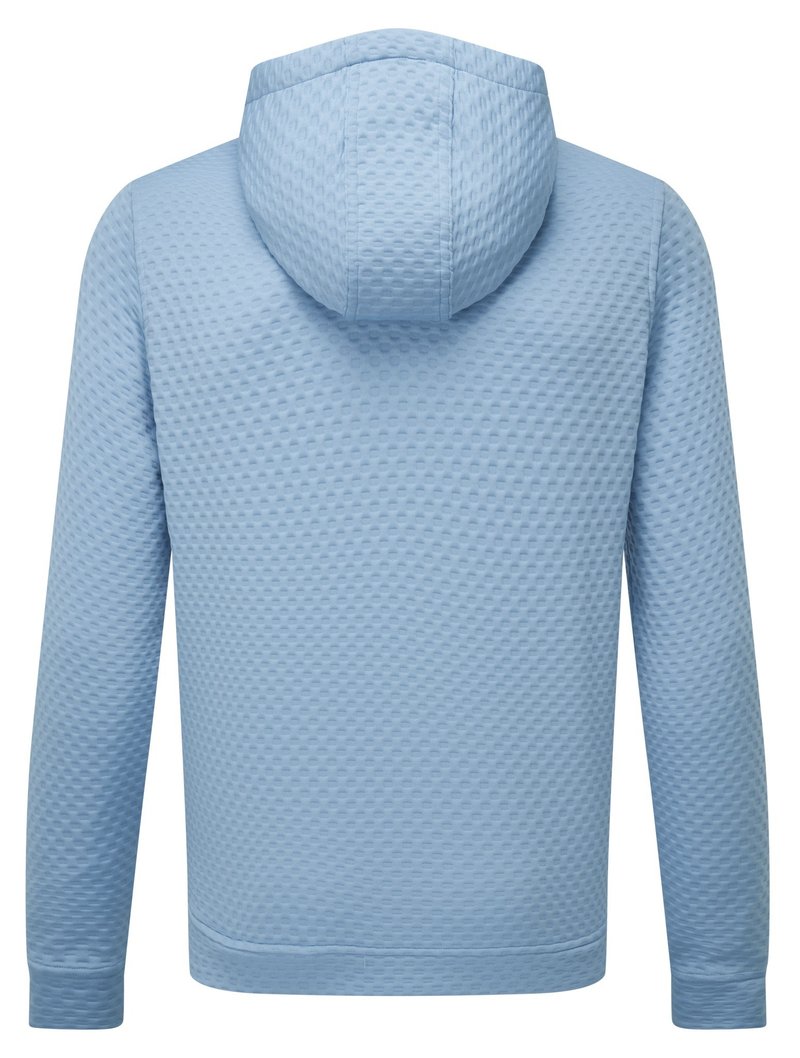 FootJoy Textured Knit Hoodie sudadera con capucha para hombre, air blue
