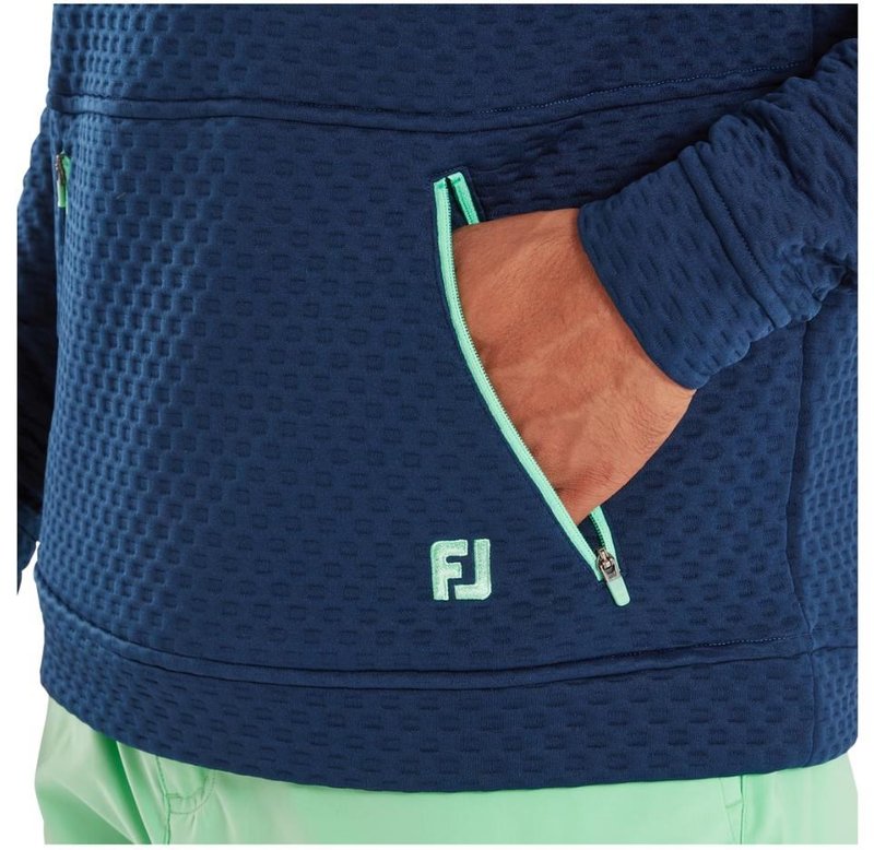 FootJoy Textured Knit Hoodie sudadera con capucha para hombre, navy
