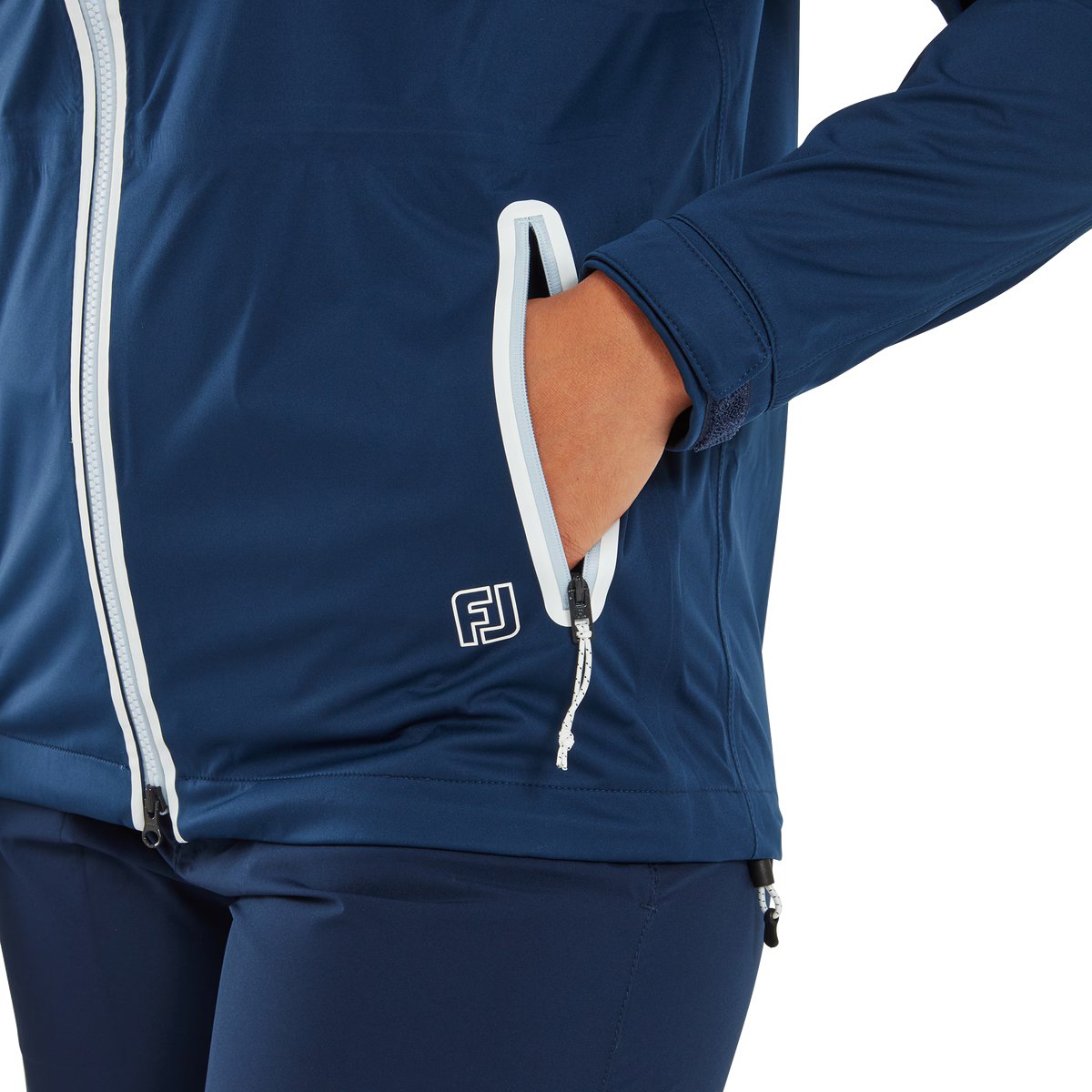 FootJoy HydroKnit chaqueta de lluvia de mujer, navy/white/skyway