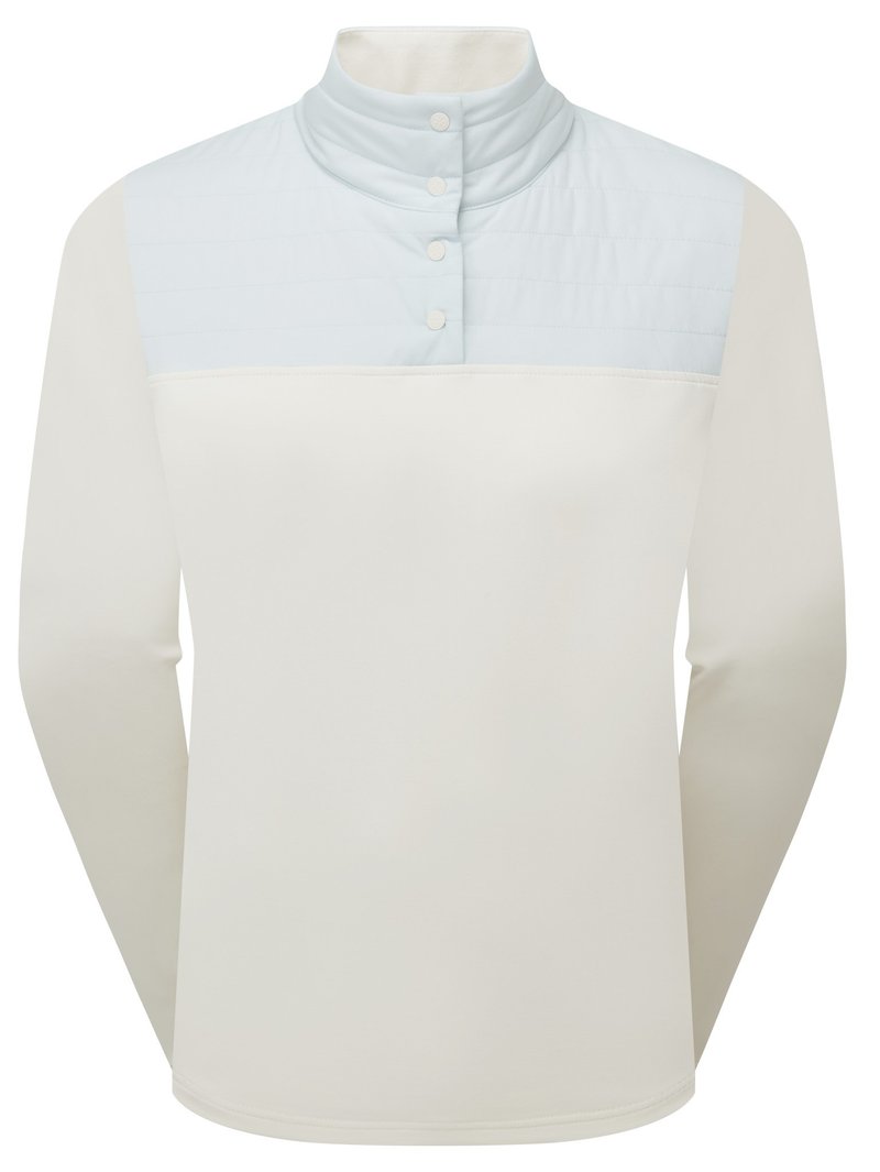 FootJoy ThermoSeries Hybrid Popover sudadera de mujer, off white/ice blue