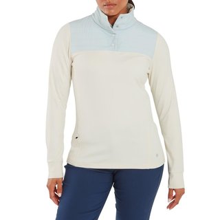FootJoy ThermoSeries Hybrid Popover sudadera de mujer, off white/ice blue