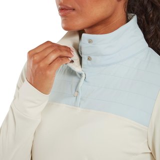 FootJoy ThermoSeries Hybrid Popover sudadera de mujer, off white/ice blue