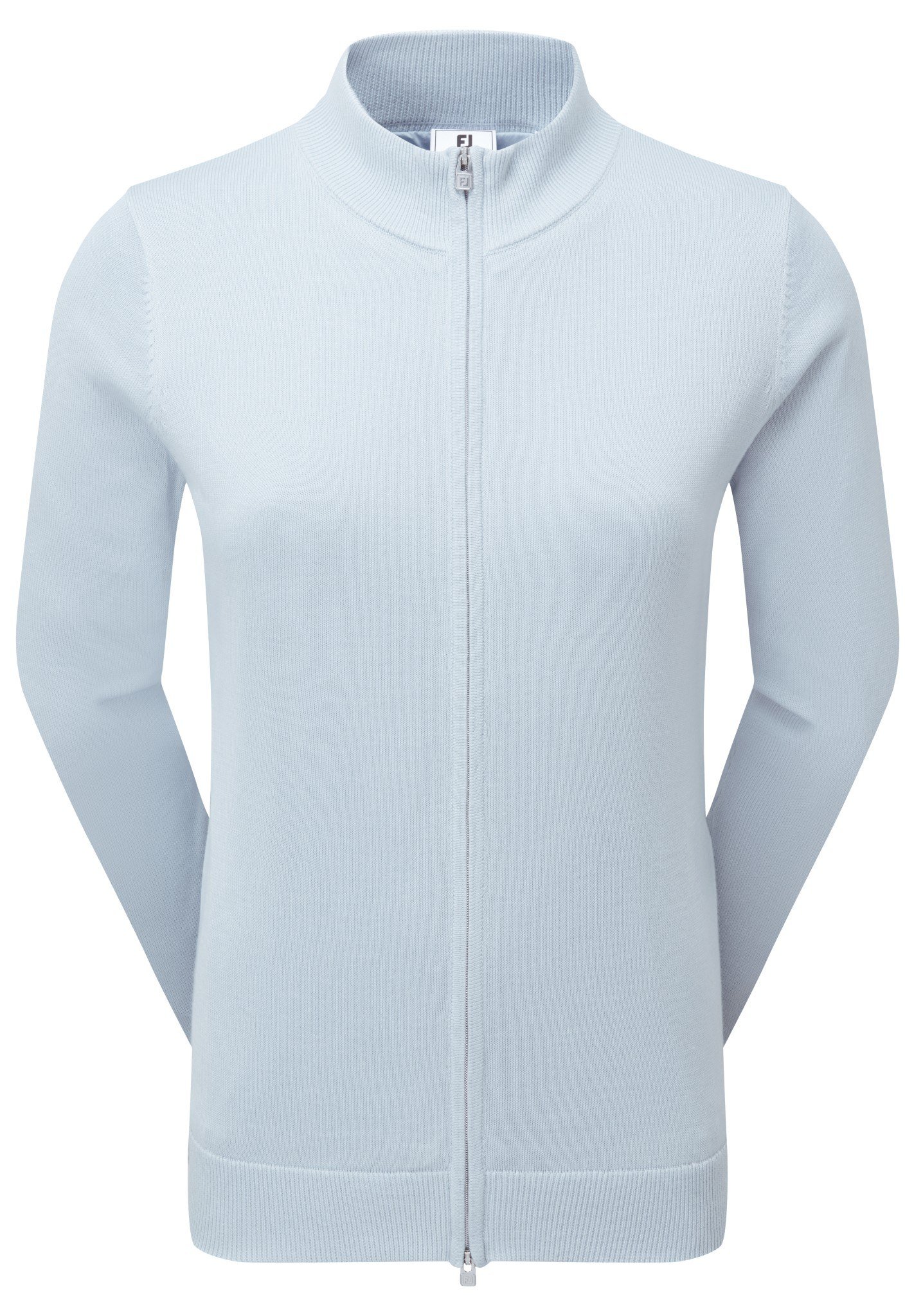 FootJoy Drirelease Full-Zip Lined suéter de mujer, azul hielo
