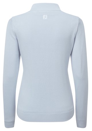 FootJoy Drirelease Full-Zip Lined suéter de mujer, azul hielo