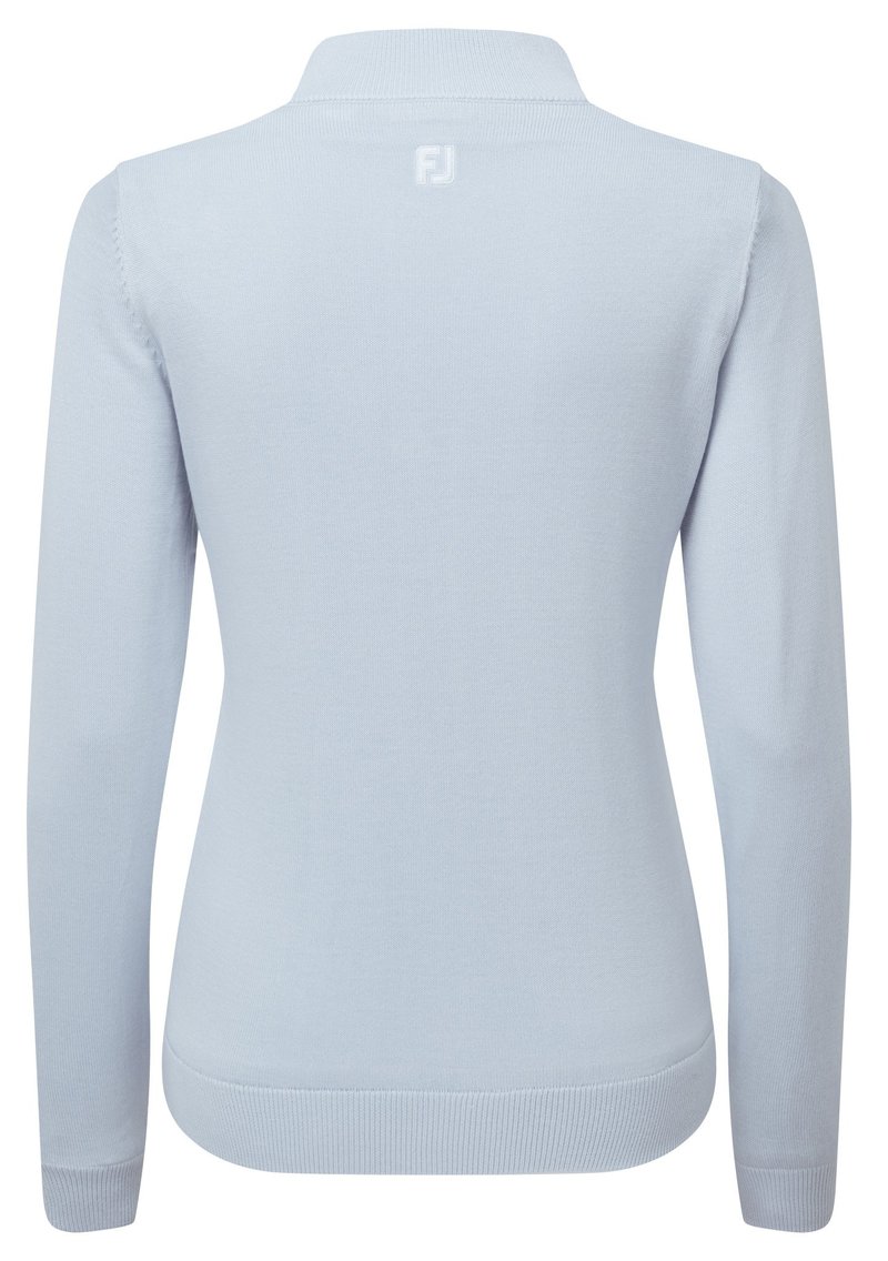 FootJoy Drirelease Full-Zip Lined suéter de mujer, azul hielo