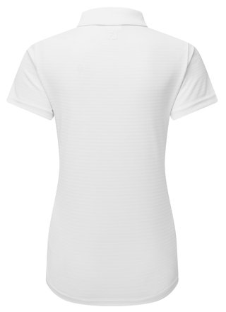 FootJoy JAQUARD STRIPE polo de mujer, blanco/navy/esmeralda