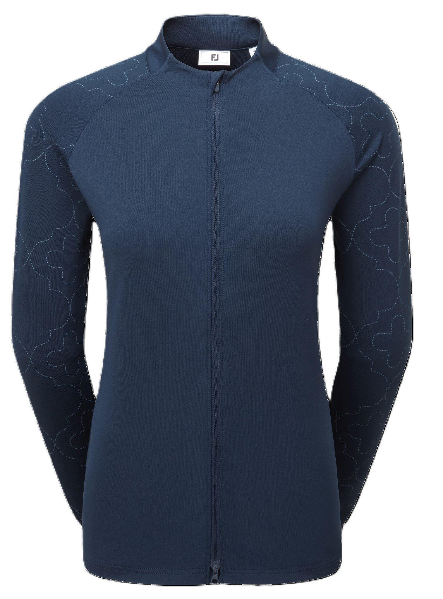 FootJoy Midlayer Full Zip Printed Sleeve sudadera de mujer, navy