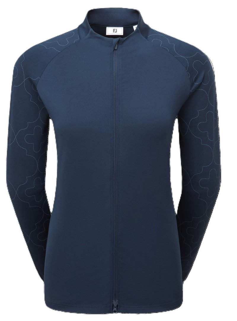 FootJoy Midlayer Full Zip Printed Sleeve sudadera de mujer, navy