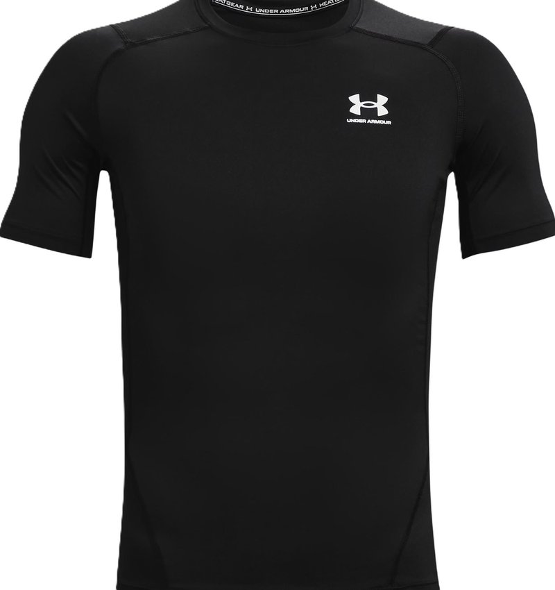 Under Armour HeatGear camiseta de compresión para hombre, negro/blanco