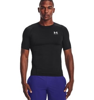 Under Armour HeatGear camiseta de compresión para hombre, negro/blanco